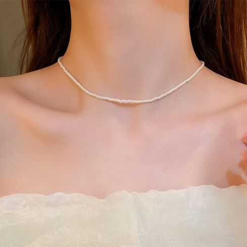Dainty Pearl Choker Necklace for Women BohoTiny Pearl Pendant Necklaces Minimalist Pearl Necklace Wedding Brides Party Prom Jewelry for Women in Saudi Arabia