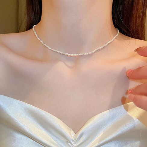 Dainty Pearl Choker Necklace for Women BohoTiny Pearl Pendant Necklaces Minimalist Pearl Necklace Wedding Brides Party Prom Jewelry for Women in Saudi Arabia