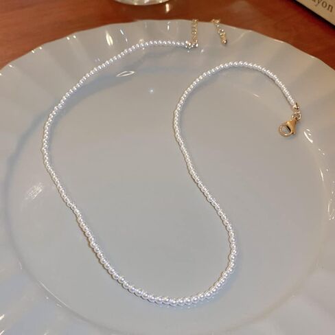 Dainty Pearl Choker Necklace for Women BohoTiny Pearl Pendant Necklaces Minimalist Pearl Necklace Wedding Brides Party Prom Jewelry for Women in Saudi Arabia