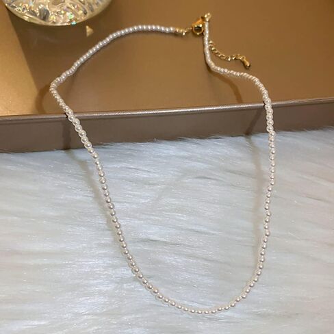Dainty Pearl Choker Necklace for Women BohoTiny Pearl Pendant Necklaces Minimalist Pearl Necklace Wedding Brides Party Prom Jewelry for Women in Saudi Arabia