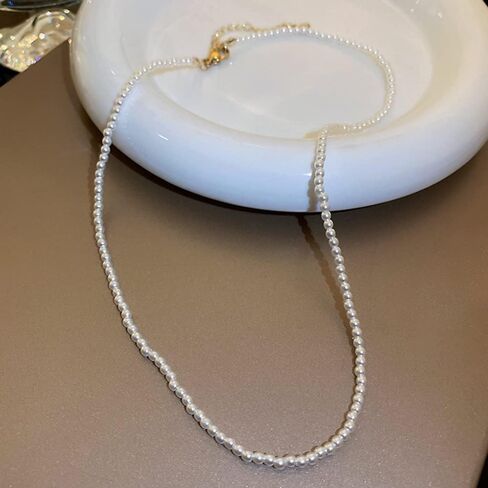 Dainty Pearl Choker Necklace for Women BohoTiny Pearl Pendant Necklaces Minimalist Pearl Necklace Wedding Brides Party Prom Jewelry for Women in Saudi Arabia