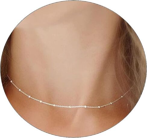 ASCOMY Silver Necklace for Women Dainty Silver Choker 14K Silver Plated Choker Minimalist JewelLery Gift for Women Girls in Saudi Arabia