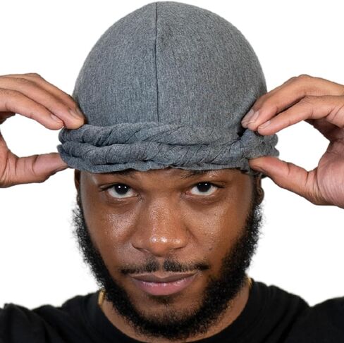 Veeta Superior Halo Turban Silk Satin Lined Head Wrap, Pre-Tied Turban for Men & Women, Turban Durag Wave Cap (Grey) in Saudi Arabia