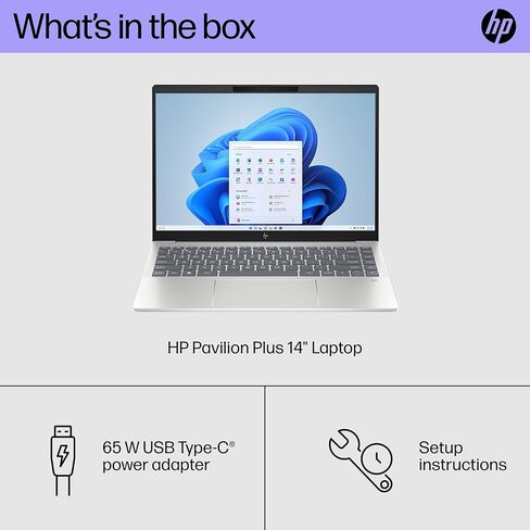 HP Pavilion Plus 14 inch Laptop, WUXGA Display, AMD Ryzen 5 7540U, 16 GB RAM, 512 GB SSD, AMD Radeon 740M Graphics, Windows 11 Home, 14-ey0010nr (2023) in Saudi Arabia