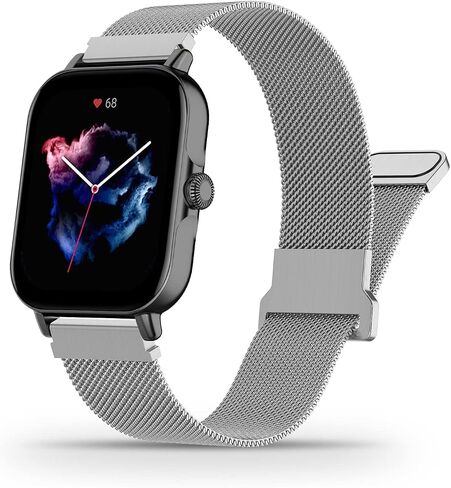 أحزمة Bolesi المعدنية متوافقة مع Amazfit GTS/GTS2/GTS 2e/GTS 2 Mini/GTS 3/GTS 4/GTS 4 Mini/Amazfit GTR 42 مم، 20 مم، سوار شبكي من الفولاذ المقاوم للصدأ بديل لساعة ساعة Amazfit Bip/Bip Lite /بيب يو برو/بيب 3/بيب 3 برو in Saudi Arabia