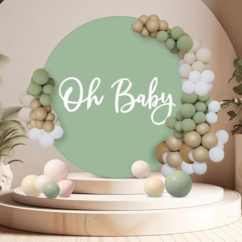 7.2 قدم حكيم الأخضر خلفية مستديرة الطفل غطاء خلفية مستديرة لديكورات استحمام الطفل دائرة خلفية غطاء لتزيين حفلة عيد ميلاد التصوير الفوتوغرافي in Kuwait