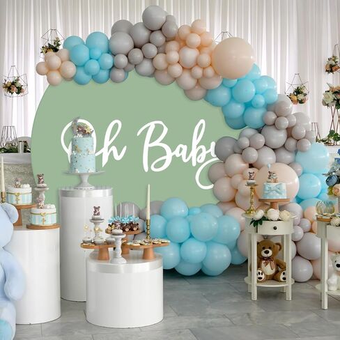 7.2 قدم حكيم الأخضر خلفية مستديرة الطفل غطاء خلفية مستديرة لديكورات استحمام الطفل دائرة خلفية غطاء لتزيين حفلة عيد ميلاد التصوير الفوتوغرافي in Kuwait