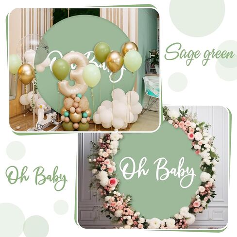 7.2 قدم حكيم الأخضر خلفية مستديرة الطفل غطاء خلفية مستديرة لديكورات استحمام الطفل دائرة خلفية غطاء لتزيين حفلة عيد ميلاد التصوير الفوتوغرافي in Kuwait