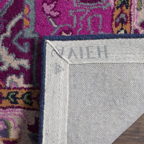 SAFAVIEH Bellagio Collection 2'3" x 7' Ivory / Pink BLG541A Handmade Medallion Premium Wool Runner Rug in Saudi Arabia