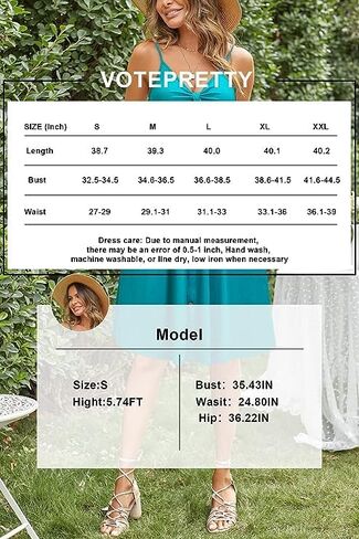 VOTEPRETTY Women's 2023 Floral V Neck Tie Front Spaghetti Strap Beach Dresses with Pockets in Saudi Arabia