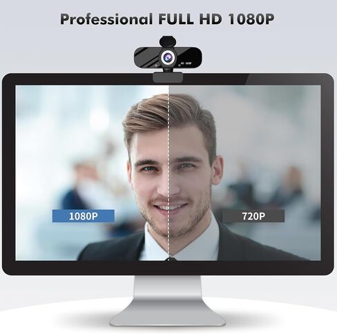 Webcam with Dual Microphones, 720P HD Webcam for Video Calling, Online Meetings, Streaming, Video Recording, Compatible with Windows/Mac/Android in Saudi Arabia