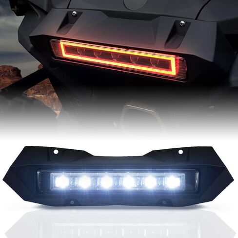A & UTV PRO LED Rear Center Accent Tail Light for Can Am Maverick X3 MAX Turbo R RR 2017-2023, Yellow Brake Stop Taillight, White Auxiliary Tail Lamp Accessories, Waterproof, Plug-n-Play, 1PC in Saudi Arabia