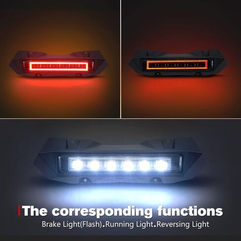 A & UTV PRO LED Rear Center Accent Tail Light for Can Am Maverick X3 MAX Turbo R RR 2017-2023, Yellow Brake Stop Taillight, White Auxiliary Tail Lamp Accessories, Waterproof, Plug-n-Play, 1PC in Saudi Arabia