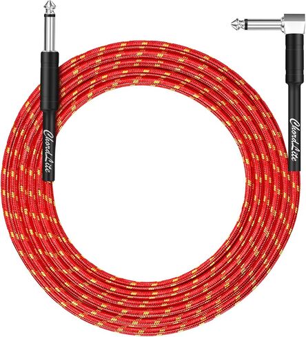 Premium Guitar Cable 10Ft,Basics TS Instrument Cable,1/4 Noise Free and Long-Lasting Guitar Cord for Electric Guitar/Bass and Keyboard (Right Angle to Straight, 10FT) in Saudi Arabia