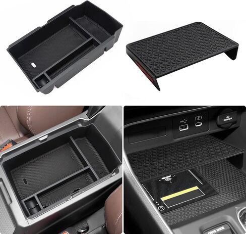 علبة وحدة التحكم المركزية ومنظم مسند الذراع من MARCHFA متوافق مع 2023 2024 2025 Honda CRV CR-V ملحقات صندوق تخزين وحدة التحكم (صينية وحدة التحكم + منظم مسند الذراع) in Kuwait