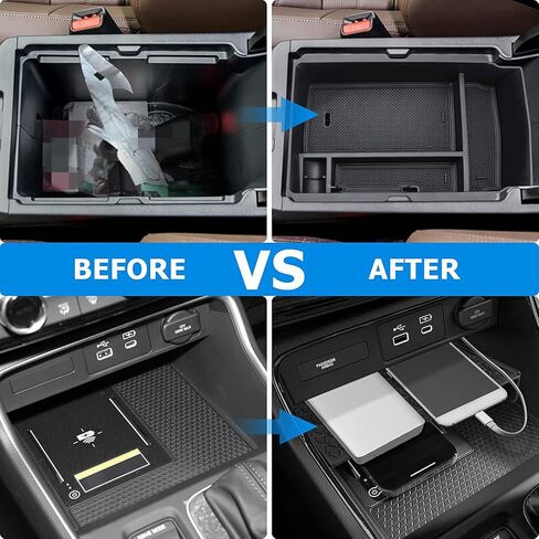 علبة وحدة التحكم المركزية ومنظم مسند الذراع من MARCHFA متوافق مع 2023 2024 2025 Honda CRV CR-V ملحقات صندوق تخزين وحدة التحكم (صينية وحدة التحكم + منظم مسند الذراع) in Kuwait