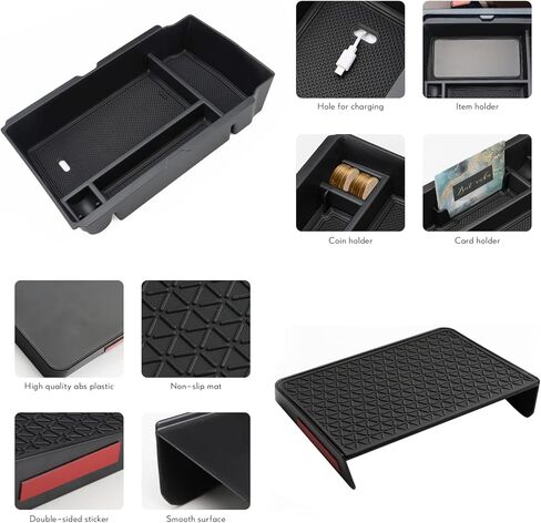 علبة وحدة التحكم المركزية ومنظم مسند الذراع من MARCHFA متوافق مع 2023 2024 2025 Honda CRV CR-V ملحقات صندوق تخزين وحدة التحكم (صينية وحدة التحكم + منظم مسند الذراع) in Kuwait