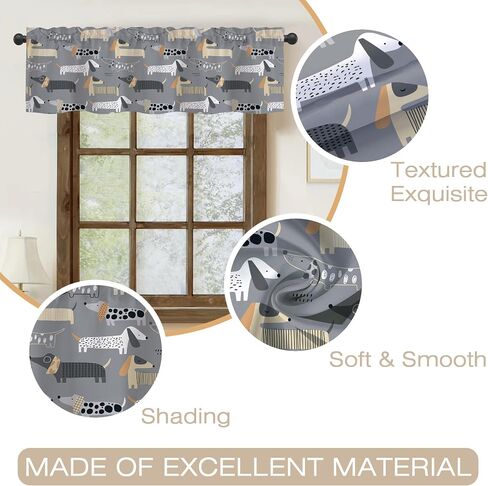 Curtain Valances, Cute Highland Cow Semi Sheer Kitchen Windows Valances, Rod Pocket Short Window Treatment Light Filtering Decor Valances for Kitchen Living Room Bedroom Windows - 54"x18" in Saudi Arabia