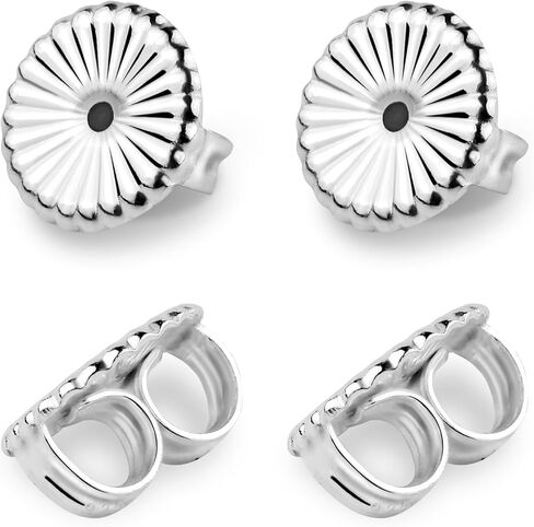 ظهور الأقراط للأذنين المتدلية - زوجان من الأقراط الضخمة من الفضة الإسترلينية عيار 925 للأقراط الثقيلة، ورافعات الأقراط الآمنة للأقراط الثقيلة، وظهر الأقراط المضادة للحساسية للأزرار in Kuwait