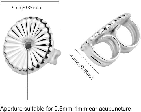 ظهور الأقراط للأذنين المتدلية - زوجان من الأقراط الضخمة من الفضة الإسترلينية عيار 925 للأقراط الثقيلة، ورافعات الأقراط الآمنة للأقراط الثقيلة، وظهر الأقراط المضادة للحساسية للأزرار in Kuwait