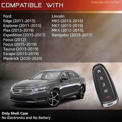 StandardAutoPart Smart Keyless Entry Fob Compatible with Ford Edge Explorer Flex Taurus Focus Expedition Escape M3N5WY8610 M3N5WY8609 164-R8092 8092 R8092 (5 Button Shell Case) in Saudi Arabia