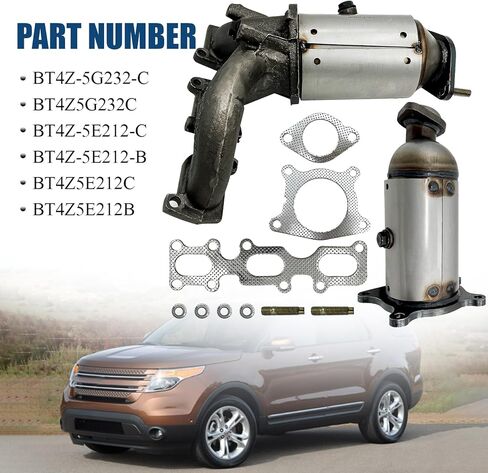 محول حفاز BT4Z-5E212-B مع حشية مسامير، متوافق مع Ford Edge 3.5L 3.7L Explorer 3.5L واستبدال لينكولن MKX 3.7L 2011-2015، PE16719-20X BT4Z-5G232-C 641-388 641-371 in Kuwait