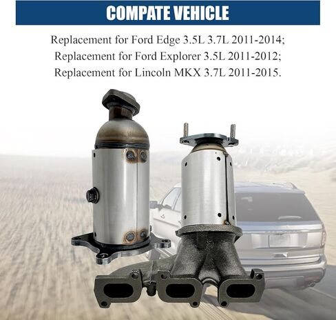 محول حفاز BT4Z-5E212-B مع حشية مسامير، متوافق مع Ford Edge 3.5L 3.7L Explorer 3.5L واستبدال لينكولن MKX 3.7L 2011-2015، PE16719-20X BT4Z-5G232-C 641-388 641-371 in Kuwait