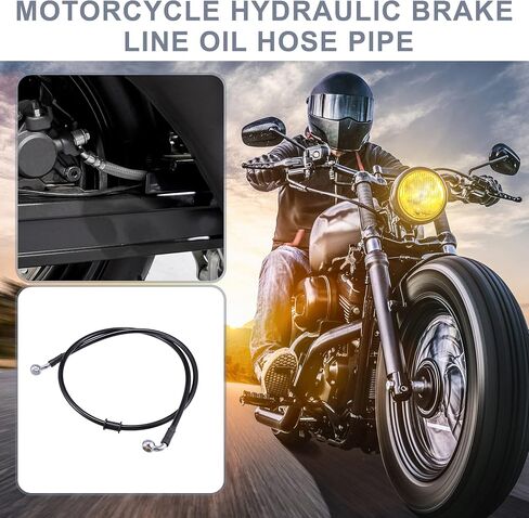X AUTOHAUX 100cm AN3 M10 Car Hydraulic Brake Line Oil Hose Pipe Fitting 28° 90° Stainless Steel for Car Motorcycle Dirt Racing Bike Black in Saudi Arabia