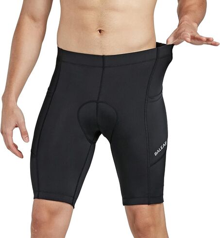BALEAF Mens Cycling Padded Bike Shorts with Biking Shirts, Black, Size Large in Saudi Arabia