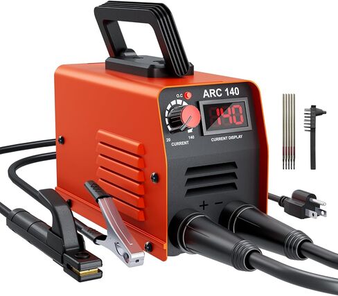 Stick Welder Small Mini Portable, Large LED Display 140Amp ARC Welder, IGBT Inverter Welder Portable MMA Welder Machine with Hot Start, Arc Force, Anti-Stick in Saudi Arabia