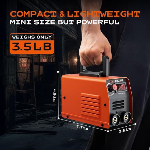 Stick Welder Small Mini Portable, Large LED Display 140Amp ARC Welder, IGBT Inverter Welder Portable MMA Welder Machine with Hot Start, Arc Force, Anti-Stick in Saudi Arabia