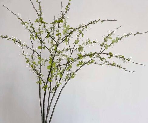 35" 5pcs Artificial White Flowers Snow Willow Branches Bendable Branch and Stems Faux Greenery Stems for Vases Decor for Indoor Home Office Living Room (White) in Saudi Arabia