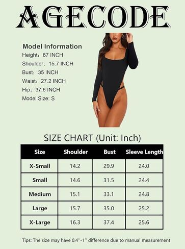 بدلة للجسم نسائية من AGECODE برقبة مربعة وأكمام طويلة مثيرة ذات قصة عالية بدون ظهر in Kuwait