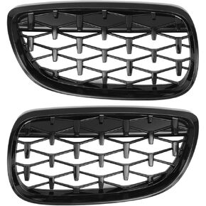 X AUTOHAUX Front Hood Bumper Grille Grill for BMW 328xi 328i 335i 335xi M3 No.51137157277/51137157278 Front Bumper Kidney Grille Grill Diamond Star Black 1 Pair