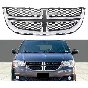 Front Grill Bumper Upper Grille Compatible with 2011-2020 Dodge Grand Caravan CH1200342 ABS Grill, Gloss Black