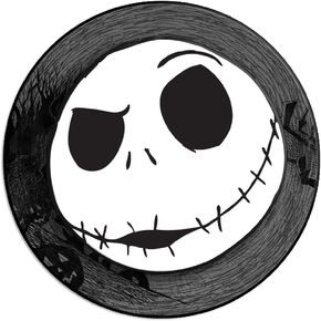 Silver Buffalo Disney's Nightmare Before Christmas Jack Skellington Face 3D Wall Wobbler, 8.5 x 8.5 inches, Black and White