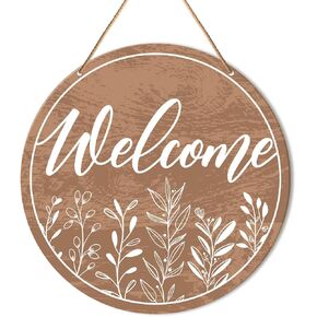 Muktoujaumai Welcome Sign Front Door Decor, Spring Summer Welcome Door Decorations Hanging Sign Rustic Wall Sign Decor for Door, Porch, Home, Housewarming Gift for New House Home Apartment