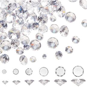 PH PandaHall 120pcs 6 Sizes 3mm-8mm Clear Cubic Zirconia Stone Loose CZ Stones Faceted Cabochons for Earring Bracelet Pendants Jewelry DIY Craft Making