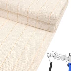 85" x 85" Primary Tufting Cloth with Marked Lines,Monk Cloth Fabric for Punch Needle,Large Overlocking Tufting Cloth,Burlap Tufting Cloth for DIY Rug-Punch Tufting Gun