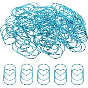 MECCANIXITY Paper Clip Heart-Shaped Cute Decorative Fun Clips Bookmarks 2 Inch Silver Tone for Organize Office Home, Pack of 50