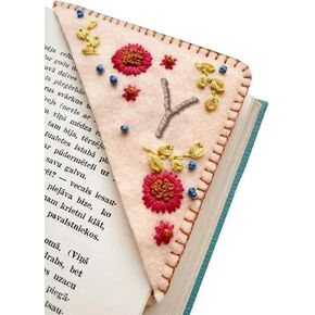 Personalized Hand Embroidered Corner Bookmark, Four Seasons Handmade DIY Custom Bookmarks (Winter, I)