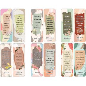 NewEights Bible Prayer Bookmarks About Encouragement (2-Sets X 6 Cards) – Daily Motivational Card Set – Collection Set Book Page Clippers – Ideal for Church Events