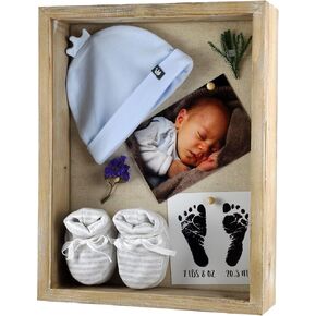 صندوق ظلال Spiretro مقاس 11 × 14 بوصة، علبة إطار صورة بخلفية من الكتان، تعرض ذاكرة صور ميداليات جوائز تذكارية، زجاج مقاوم للكسر، خشب صلب باللون الرمادي الريفي in Kuwait