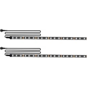 2Pcs 11.8in 18Leds Motorcycle LED Light Strips-RGB Multi-Color Accent Glow Neon Ground Effect Light bars for Motorcycle led Light Kit,ATV Golf cart LED Underglow Lights