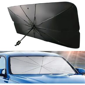 Car Windshield Sun Shade Umbrella - Foldable Car Umbrella Sunshade Cover UV Block Car Front Window (Heat Insulation Protection) for Auto Windshield,Covers Most Cars (Large for Sedan SUV)