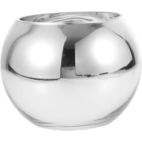 Silver Vase Vintage Inspired Vase Bubble Ball Vase Bowl Terrarium Centerpiece Vase Flower Vase Centerpiece Round Vases for Centerpieces Air Terrarium Bud Office Glass Fish Tank