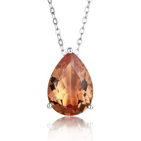 قلادة Zultanite Sunlight Color Change Diaspore 925 من الفضة الإسترلينية للسيدات مقاس 45 سم قلادات على شكل كمثرى 5.5 قيراط مصنوعة من سلطانيت هدية بسيطة غير رسمية لها in Kuwait