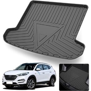 Cargo Liner for 2021 Tucson - Black TPO All Weather Heavy Duty Waterproof Rear Cargo Tray Trunk Floor Mat Protector Compatible with 2016-2021 Hyundai Tucson