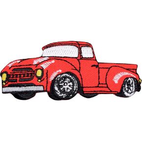 Vintage Classic - Red Truck - 1950's - Embroidered Iron on Patch