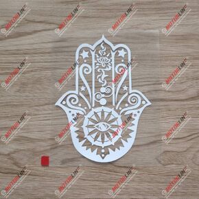 6'' White Hamsa Hand Khamsa Decal Sticker Fatima Car Vinyl Arab